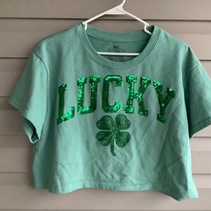 Goodie Two Sleeves Crop Sweatshirt Tee - Size Medium